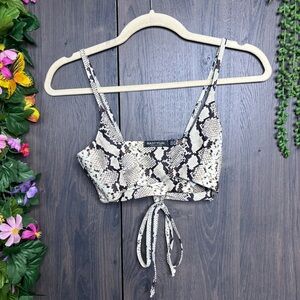 =🌸5/$25🌸NWT Nasty Gal Snakeskin Printed Bikini Top Size 6/Small